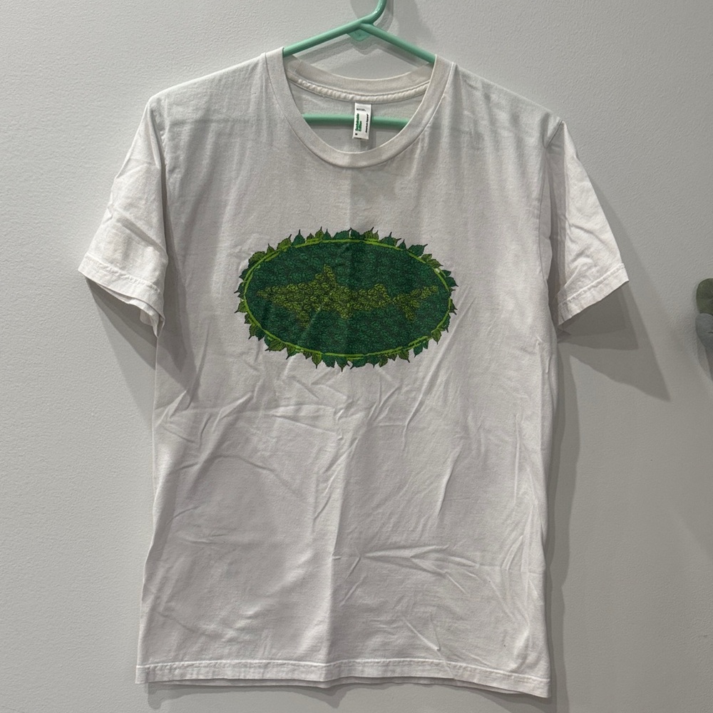 Dogfish Brewery White Tee with Green Dogfish Design